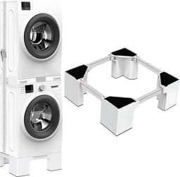 SnelShoppen - Verstelbaar Meubelonderstel voor Koelkast en Wasmachine - Trillingsbestendige Sokkels - Draagkracht 400 kg - Hoogte 16,1 cm en 46-69 cm — thumbnail 1