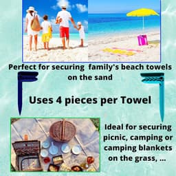 Clips voor Strandhanddoeken - Hemelsblauw - 8 Stuks - Robuuste Kunststof Klemmen - Voor Strand en Picknick — thumbnail 2