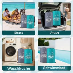 2 stuks waszakken voor reizen, waszak, groot, opvouwbare waszak, vuilwas, waterdicht, reizen, vuilwaszak, trekkoord - ShopVlot — thumbnail 5