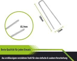 Grondankers Staal - Grondpennen Haringen - Tuin Vastzetten - Anti-roest Gegalvaniseerd - 100x13x29 mm - Zilver — thumbnail 3