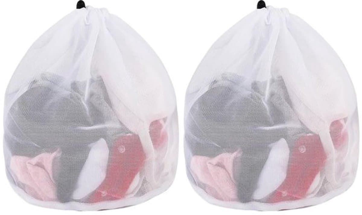 Wasnet - 2 Stuks - 40 x 50 cm - Fijn Gaas - Herbruikbaar - Ondergoed/Sokken - Duurzaam Polyester - Waszak — afbeelding 1