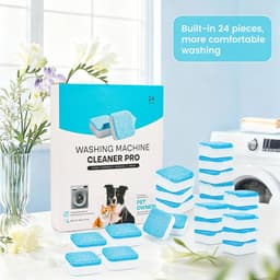Reinigingstabletten voor de wasmachine - 24 stuks voor huisdierbezitters, krachtig tegen geuren, kalkaanslag en voor een diep reinigende formule — thumbnail 2