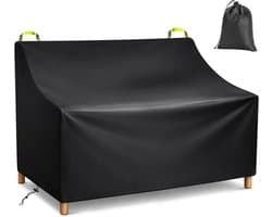 Tuinstoel Beschermhoes voor 2-Zits Bank met Ventilatieopeningen, Waterdicht en UV-Bestendig, Robuust Oxford Stof, Geschikt voor Tuinmeubelen (134 x 66 x 89 cm)