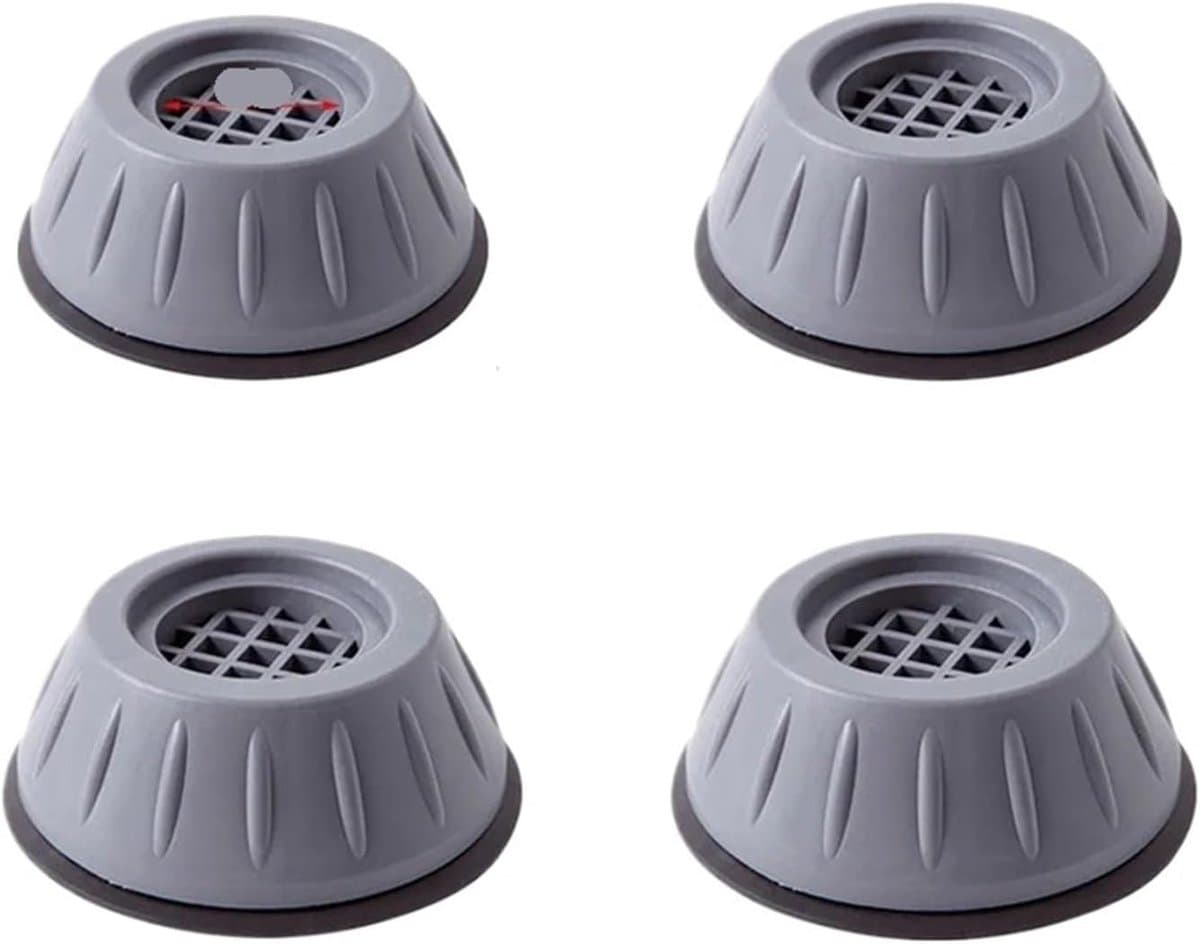 Wasmachinevoetjes - Apparaatsteunen - Stabiliteit Verhogend - Antislip Oppervlak - 4 Stuks - Grijs — afbeelding 1