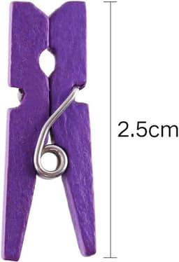 Mini knijpers - 200 stuks - 2,5 cm - Kleine houten mini knijpers - Knijpertjes - Fotoknijpers - Geboorte wasknijpers - Kaartknijpers - Decoratie Clips - Fotohouder - Kerstkaart hangers - Polaroid - Knijper om foto's aan op te hangen - Veelkleurig — thumbnail 4