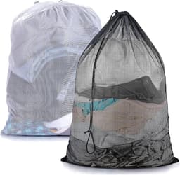 Set van 2 Wasnetten 60 x 90 cm, Grote Waszak met Trekkoord, Fijnmazige Waszakken voor Kleding, Beddengoed en Knuffels — thumbnail 1