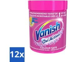 12 x Vanish Oxi Action - Veilige Kleur - Vlekkenverwijderaar Poeder - Zonder Bleek - Gekleurde Was - 550 Gram - Vlekkenverwijderaar - Kleurveilig - Waspoeder - Gekleurde Was - Vlekken Verwijderen