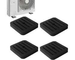 Trillingsisolerende matten - Dempingsmatten Rubber - Apparaten Stabiliseren - Geluidsreductie - 4 stuks - Zwart