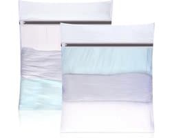 SnelShoppen - 2 x Wasnetten voor Wasmachine 50 x 60 cm, Waszak met Rits voor Kleding, Shirts, Sweaters, Jeans, Ondergoed, Baby Kleding, Bescherming te