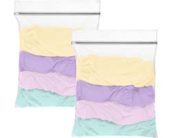 SnelShoppen - 2Pcs Extra Grote Wasnetten met Rits, Duurzame Herbruikbare Waszakken voor de Wasmachine - 60x80cm voor Delicate Kleding, Sweaters, Jasse