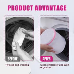 Dailygoods - Set van 3 herbruikbare wasnetten voor wasmachine, met ritssluiting voor wasmachine, ideaal voor beha's, ondergoed en sokken (rood) — thumbnail 2