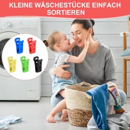 Sokkenklemmen - Wasclips - Sokken Sorteren - Veelzijdig Inzetbaar - 100 Stuks - Kunststof — thumbnail 5