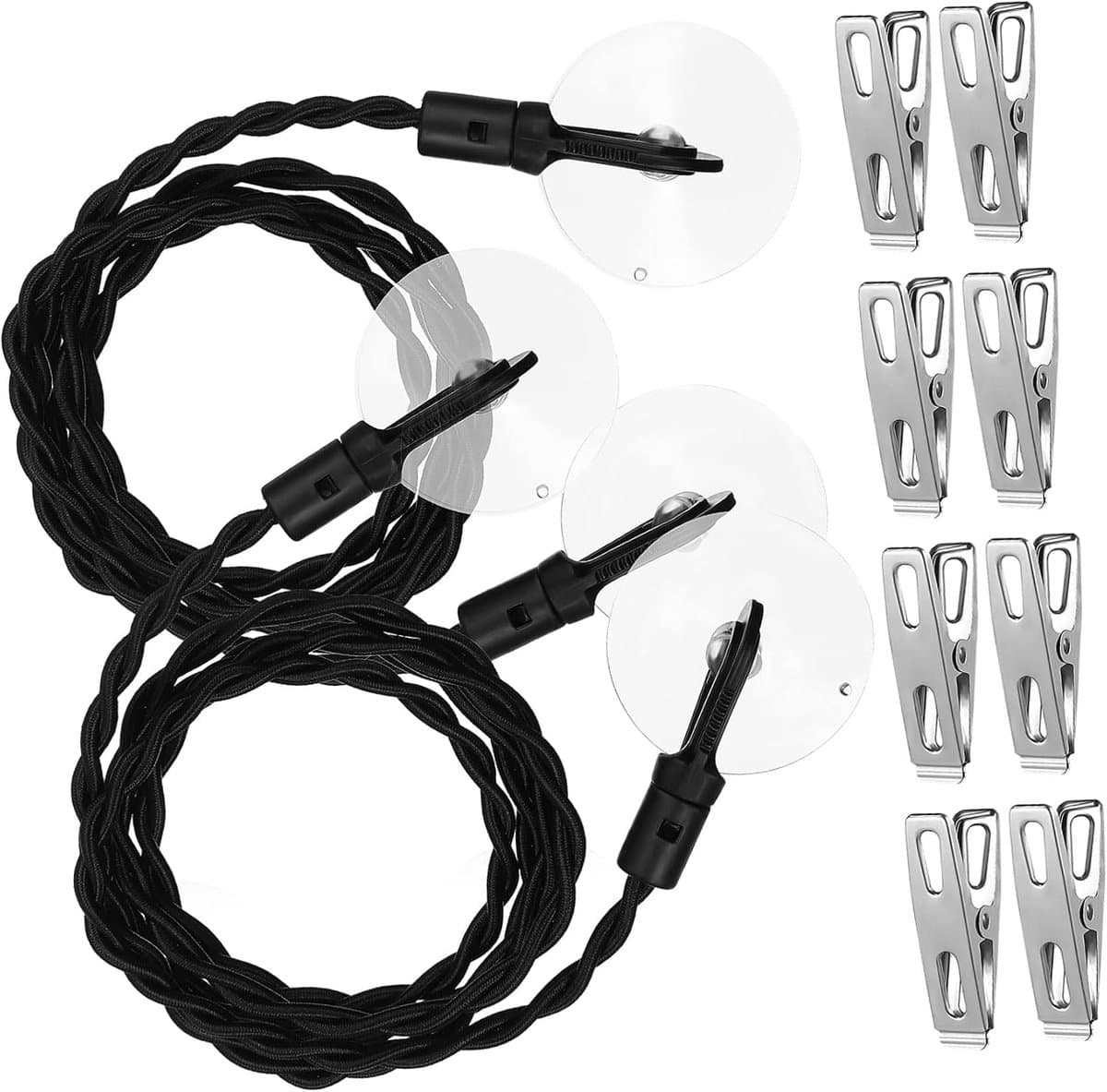 Draagbare Waslijn - Reis Waslijn - Kleding Drogen - Met Clips - 120 cm - Zilver — afbeelding 1
