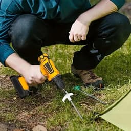 Grondankers - Tentharingen - Outdoor Verankering - Schroefdraad Ontwerp - 20 cm - Wit — thumbnail 3