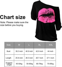 jaren 80 Kostuum Accessoires Set, Lips Print T-Shirt Kant Hoofdband Oorbellen Ketting Armband voor 80s Thema Party (Rose Red, S) — thumbnail 5
