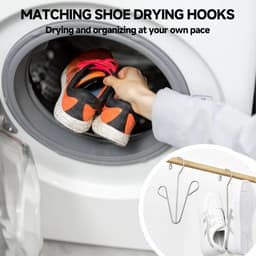 Waszakken voor schoenen, waszak, schoenen, wasmachine, herbruikbaar, net, wasmachine, schoenen, beschermt schoenen, schoenenreiniger, tas voor alle soorten schoenen (2 stuks, grijs) — thumbnail 3