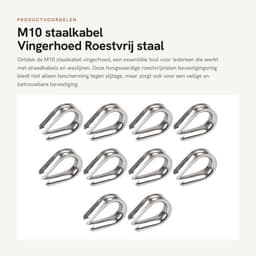 Staalkabel M10 - Roestvrij Staal 304 - Bevestigingsring - Kabelhuls - Slijtagebescherming - Geschikt voor Draadkabels — thumbnail 1