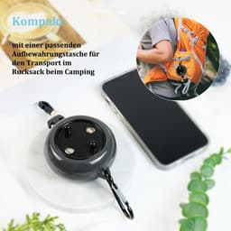 SnelShoppen - Extendable Clothesline 10 m - Camping Waslijn - Lichtgewicht en Compact - Ideaal voor Buiten, Reis, Tuin en Badkamer - Zwart — thumbnail 4