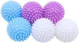 SnelShoppen - 6 Wasballen voor Donsjacks, Herbruikbare Drogerballen, Verbeterde Luchtcirculatie, Kleine en Lichtgewicht Kleding Reiniging, Witte, Blau — thumbnail 1