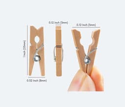 Dailygoods- Wasknijpers Houten 100 Stuks - Kleine Wasknijpers - Mini-Klemmen - Sierklemmen - Voor Fotowand - Gastgeschenk — thumbnail 5