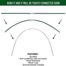 SnelShoppen - Tunnels voor Tuin - 70-delige Fiberglas Tunnelboog Set voor Raised Bed, Folietunnel, Tuin Arches, Grondankers, Groene Kleur — thumbnail 4