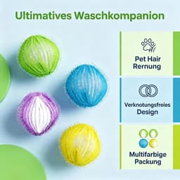 SnelShoppen - 24 Dierenhaarverwijderaars voor Wasmachine, Herbruikbare Pluisballen voor Honden en Katten, Effectieve Haarvanger voor Kleding en Bedden — thumbnail 3