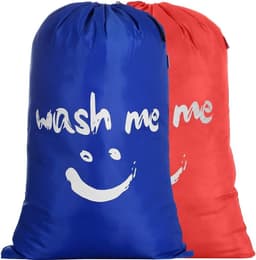 Grote Vouwbare Waszakken van 120 Liter voor Vuile Was, Duurzaam 420D Stof, Ideaal voor Thuis en Reizen, Oranje/Donkerblauw — thumbnail 1