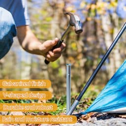Tentharingen, 30 cm haringen, stevige haringtent met V-profiel en oogje, grondpennen metaal, grondankers, grondankers, grondankers, geschikt voor tenten, campingpaviljoenen, luifels en andere — thumbnail 4