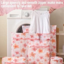 Set van 4 wasnetten met rits, herbruikbare waszakken voor delicate kleding, ideaal voor blouses, sokken en jassen in verschillende maten — thumbnail 3