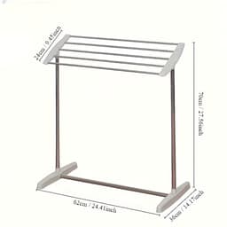 Vrijstaande Wasdroogrek Van Roestvrij Staal - 5 Stangen Compact 62 cm x 36 cm x 70 cm - Ideaal Voor Binnen- En Buitengebruik — thumbnail 2