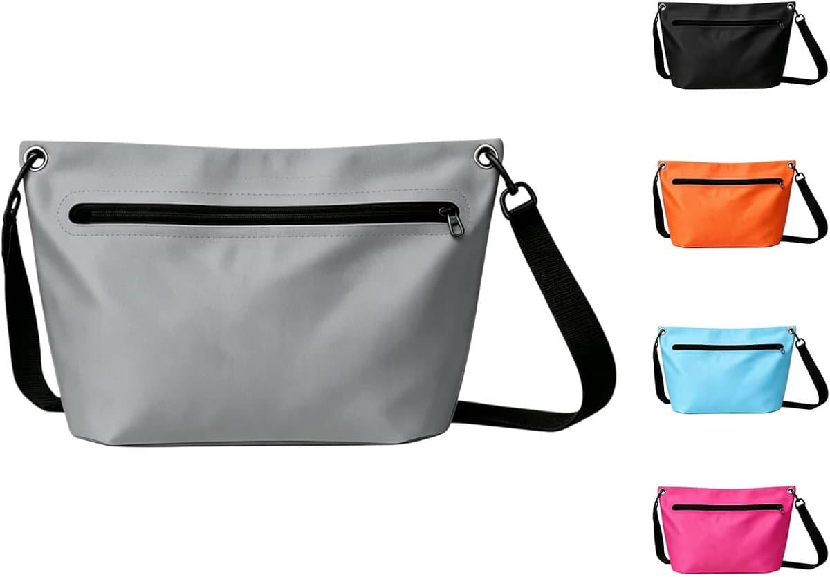 Outdoor rugzak, 6 liter, lichte droogtas, met verstelbare schouderriem, geschikt voor kamperen, wandelen, strand, kajakken, zwemmen, grijs, Waterdichte tas met schouderriem — afbeelding 1