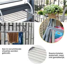 ZRNS® Hangdroogrek - Hangend Droogrek - Wasrek - Hangdroogrek - Opvouwbaar — thumbnail 2