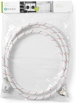 Nedis Nylon Toevoerslang - 3/4'' - 3/4'' - 10 Bar - 2.50 m - Toepassing: Schotel / Wasmachine - Nylon - Rood / Wit — thumbnail 3