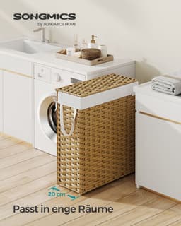Wasmand – Grote Capaciteit – 55 l gemaakt van synthetisch rotan – Modern – Hoogwaardige Kwaliteit — thumbnail 2