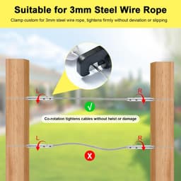 SUPAWAY Kabelspanner, T316, roestvrij staal, kabelspanner, installatie, robuuste draadspannerset voor 3 mm hekdraad - ShopVlot — thumbnail 4