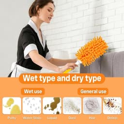 Herbruikbare 360° Wasbare Duster Set van 12 Stuks met Handvat en Waszak - Superzacht voor Meubels, Keuken en Auto — thumbnail 4