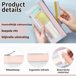 Transparante Geldzak Set van 6 - Klein - PVC Muntzakken met Rits - Voor Documenten en Cosmetica — thumbnail 3