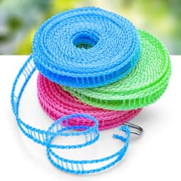 3 stuks 10 m reiswaslijn, antislip waslijntouw, geschikt voor kamperen, wassen en buitengebruik — thumbnail 1