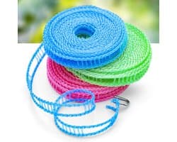 3 stuks 10 m reiswaslijn, antislip waslijntouw, geschikt voor kamperen, wassen en buitengebruik