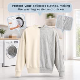 2 stuks waszakken wasmachine 50 x 60 cm groot wasnet set met trekkoord, waszak voor grote kleding, beddengoed - ShopVlot — thumbnail 4