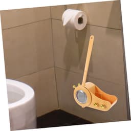 1set Silicone Toiletborstel Set Met Houder Effectieve Badkamerborstel Voor Grondige Reiniging Handige Opbergoplossing Voor Thuis Hotel Kantoor Gele Kleur Duurzaam Ontwerp — thumbnail 4