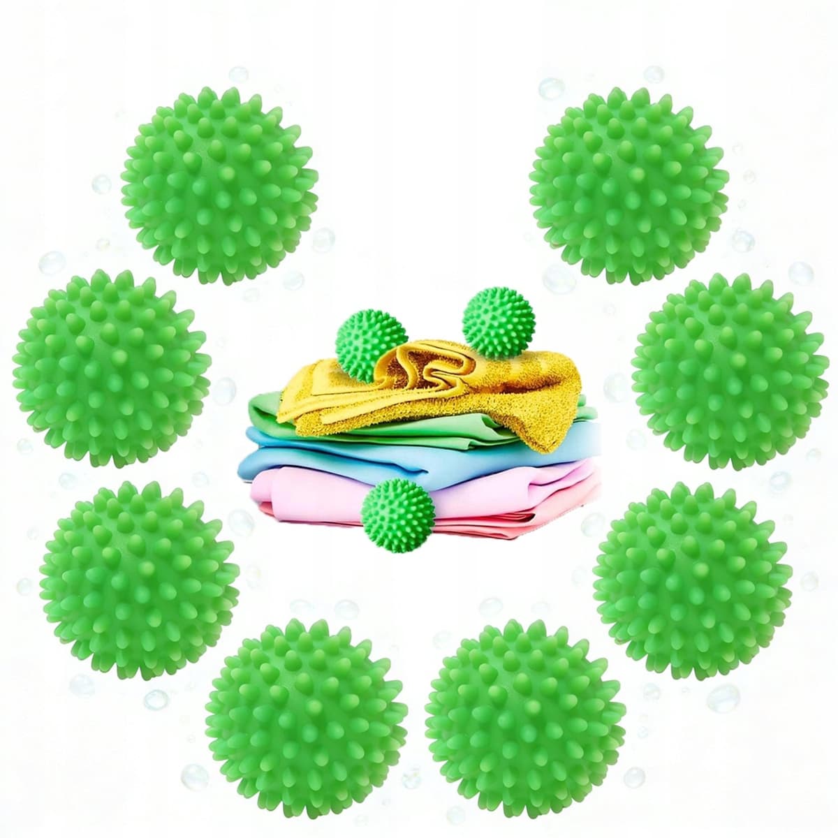 8 Stuks Witte Wollen Droogballen voor Zachte Kleding en Sneller Drogen — afbeelding 1