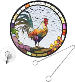 1set Decoratieve Acryl Haan Hangdecoratie Kleurige Raamdecoratie Voor Binnen Buiten Creatieve Wandversiering Voor Tuin Woonkamer — thumbnail 1