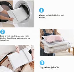 Wasnetten voor Delicate Kleding - 5 Stuks Waszakken voor Ondergoed, Sokken en Baby Kleding — thumbnail 2