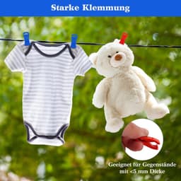Sokkenklemmen set van 100 stuks - Antislip sokkenclips - Sokkenhouder - Was-organizer - Sokkensorteerder - Duurzaam materiaal - Sokkenclip — thumbnail 5