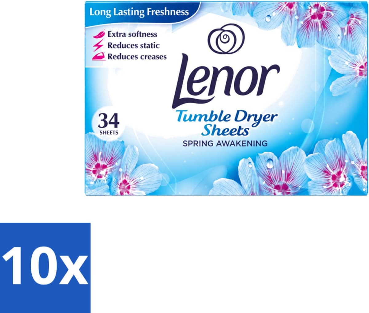10 x Lenor - Droogtrommeldoekjes - Spring Awakening - 34 Doekjes - Voordeelverpakking - 10 stuks — afbeelding 1
