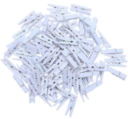 Stevige witte houten mini-wasknijpers 3,5 cm - 100 stuks voor knutselen — thumbnail 1