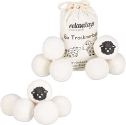 12 x drogerballen XXL - wasdrogerballen schaapwol - dryer balls - wit — thumbnail 1