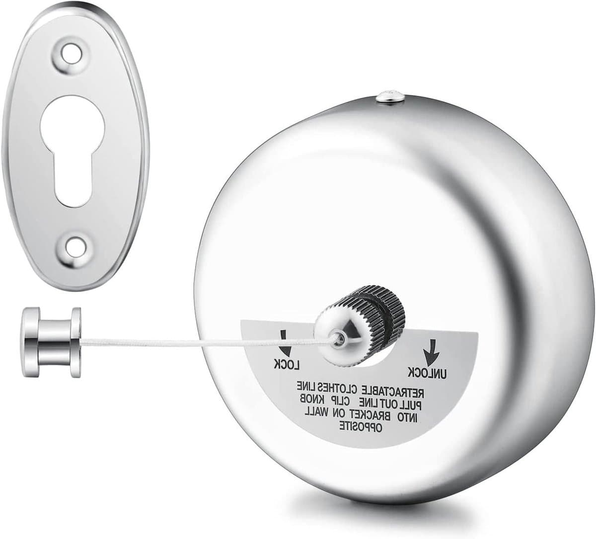 Allecto Plus - Retractable Waslijn RVS - Voor Buiten - 2.8M Lengte - Waslijn voor Drogen - Douche en Hotel gebruik — afbeelding 1