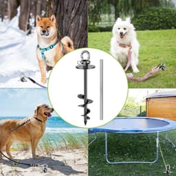 JGS Premium - Tie Out Stake voor Grote Honden tot 220 Lbs - Anti-Roest Hondenanker - Opvouwbare Hondenlijn voor Camping — thumbnail 4